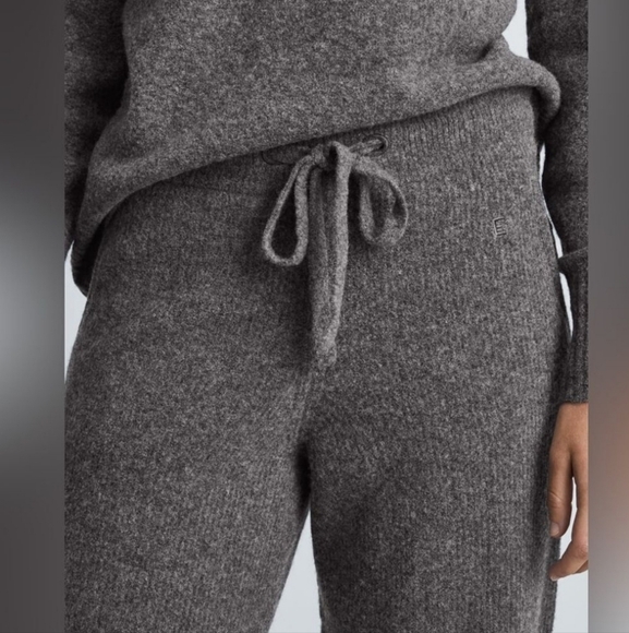 NWOT Everlane The Cozy Stretch Wide Leg Wool Yak Hair Blend Pants Charcoal Gray - Picture 3 of 12